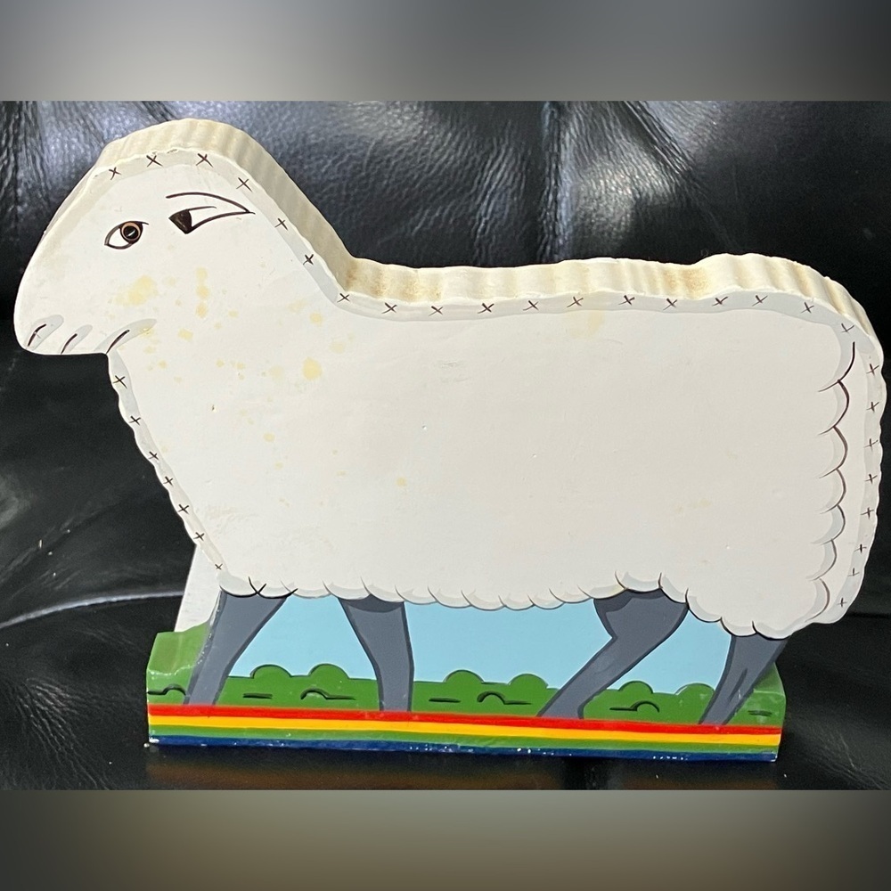 Vintage IKEA wooden lamb / sheep single bookend - Charming Sheep Wooden Decor